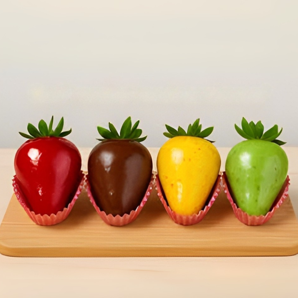 Morangos coloridos gourmet